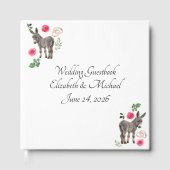 Donkey Pink Floral Wedding Guest Book Gastenboek (Voorkant)