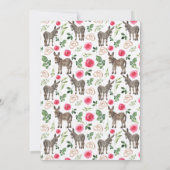 Donkey Pink Floral Wedding Invitation Kaart (Achterkant)