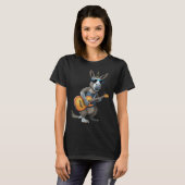 Donkey Playing Electric Guitar  Animal Donkey  Gui T-shirt (Voorkant volledig)