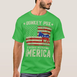 Donkey Po The Disease vernietigt Amerikaanse vlag T-shirt