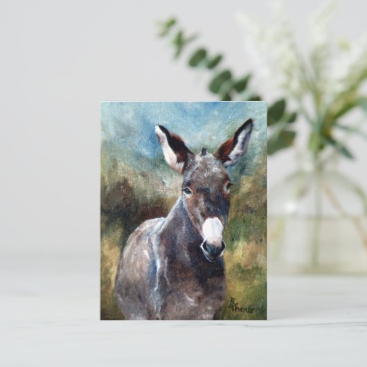 Donkey Portrait Briefkaart (Staand voorkant)