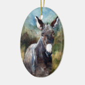 Donkey Portrait Keramisch Ornament (Links)