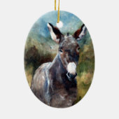 Donkey Portrait Keramisch Ornament (Achterkant)