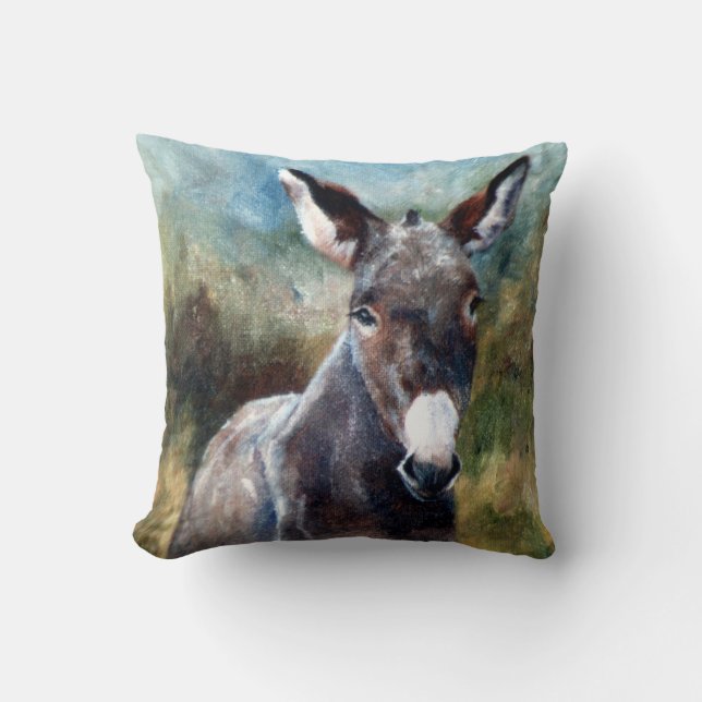 Donkey Portrait Pillow Kussen (Voorkant)