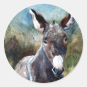 Donkey Portrait Sticker (Voorkant)