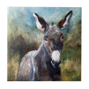 Donkey Portrait Tile Tegeltje
