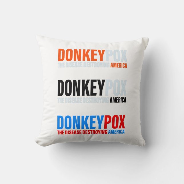 Donkey Pox de ziekte die Amerikaanse Stickers vern Kussen (Voorkant)