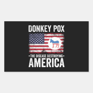 Donkey Pox the Disease vernietigt Amerika Rechthoekige Sticker