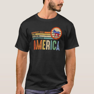 Donkey Pox the Disease vernietigt Amerika VS vlag T-shirt