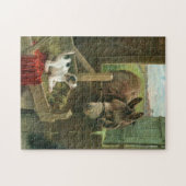 Donkey & Puppy Dog in Manger Old Barnyard Legpuzzel (Horizontaal)