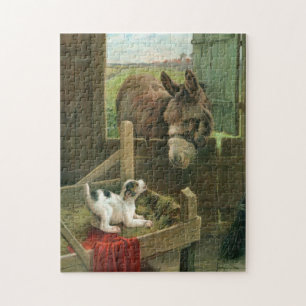 Donkey & Puppy Dog in Manger Old Barnyard Legpuzzel