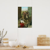 Donkey & Puppy Dog in Manger Old Barnyard Poster (Keuken)