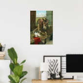 Donkey & Puppy Dog in Manger Old Barnyard Poster (Thuiskantoor)