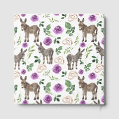 Donkey Purple Floral Rustic Wedding Gastenboek (Achterkant)