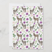 Donkey Purple Floral Rustic Wedding Kaart (Achterkant)