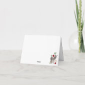 Donkey Red Floral Rustic Wedding  Bedankkaart (Achterkant)