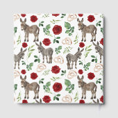 Donkey Red Floral Rustic Wedding Guest Book Gastenboek (Achterkant)