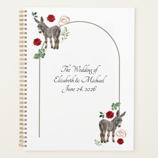 Donkey Red Floral Wedding Planner (Voorkant)