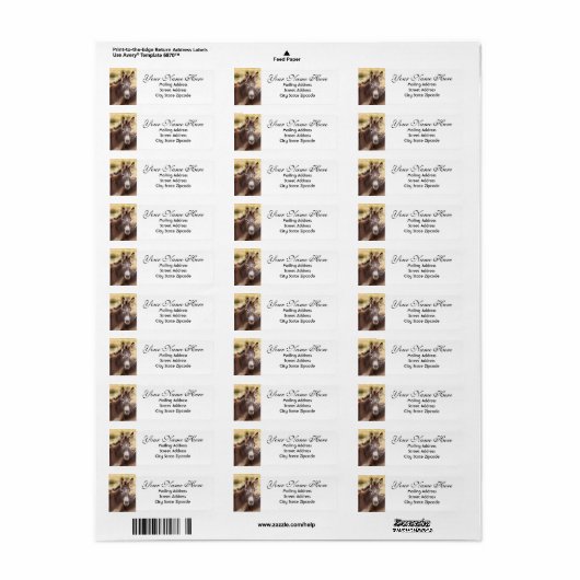 Donkey Return Address Etiket (Full Sheet)