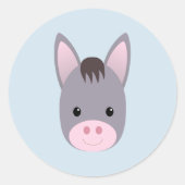 Donkey Ronde Sticker (Voorkant)