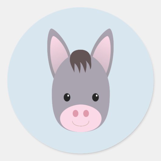 Donkey Ronde Sticker (Voorkant)