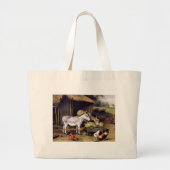 Donkey rooster boerderij grote tote bag (Voorkant)