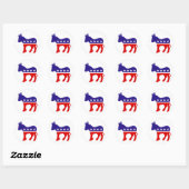 Donkey Round Stickers van de Democratische Partij (Vel)