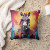 Donkey Roze Bril, Regenboog Haar Kussen (Deken)