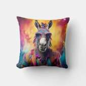 Donkey Roze Bril, Regenboog Haar Kussen (Voorkant)