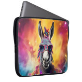 Donkey Roze Bril, Regenboog Haar Laptop Sleeve (Voorkant Rechts)