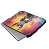 Donkey Roze Bril, Regenboog Haar Laptop Sleeve (Voorkant onderkant)