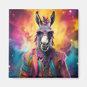 Donkey Roze Bril, Regenboog Haar Magneet (Voorkant)