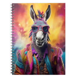 Donkey Roze Bril, Regenboog Haar Notitieboek