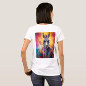 Donkey Roze Bril, Regenboog Haar T-shirt (Achterkant volledig)