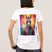 Donkey Roze Bril, Regenboog Haar T-shirt (Achterkant)