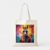 Donkey Roze Bril, Regenboog Haar Tote Bag (Achterkant)