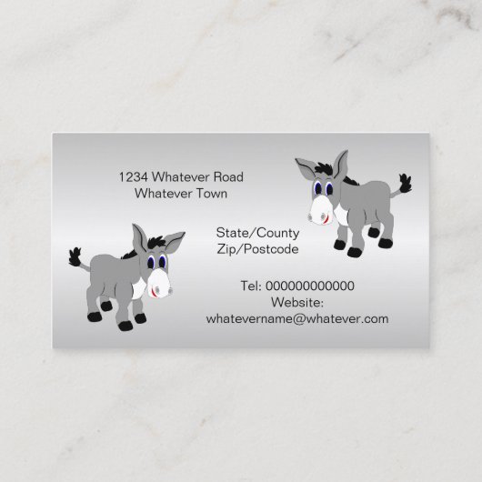 Donkey Sanctuary Visitekaartje (Achterkant)