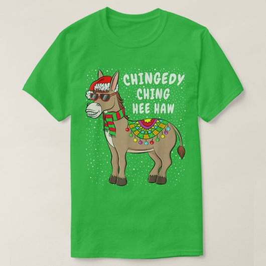 Donkey Santa Hat Merry Xmas kerstvibes Decemb T-shirt (Design voorkant)