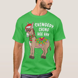 Donkey Santa Hat Merry Xmas kerstvibes Decemb T-shirt