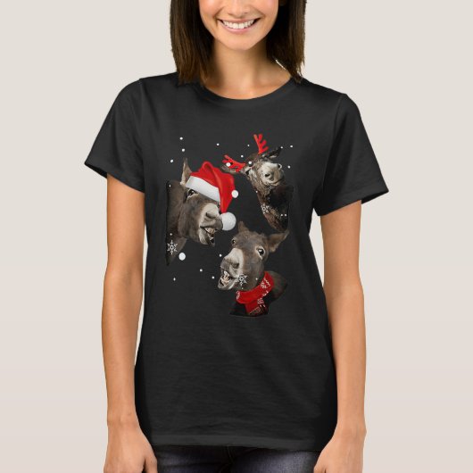 Donkey schattige xmas santa t-shirt (Voorkant)