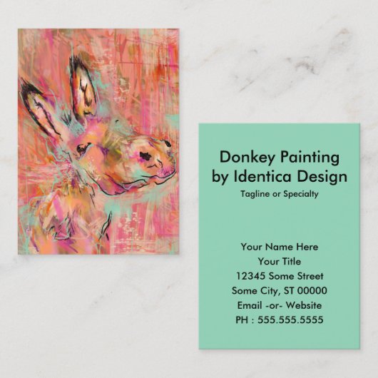 donkey schilder vierkant visitekaartje (Voorkant / Achterkant)