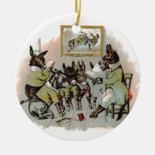 Donkey School Antiek Illustratie Keramisch Ornament