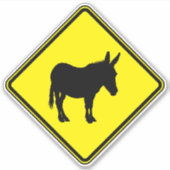 Donkey Silhouet Donkey Clipart Animal Art Waarschu Sticker (Voorkant)