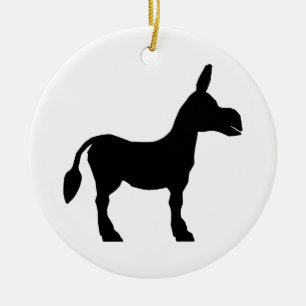 Donkey Silhouette Keramisch Ornament
