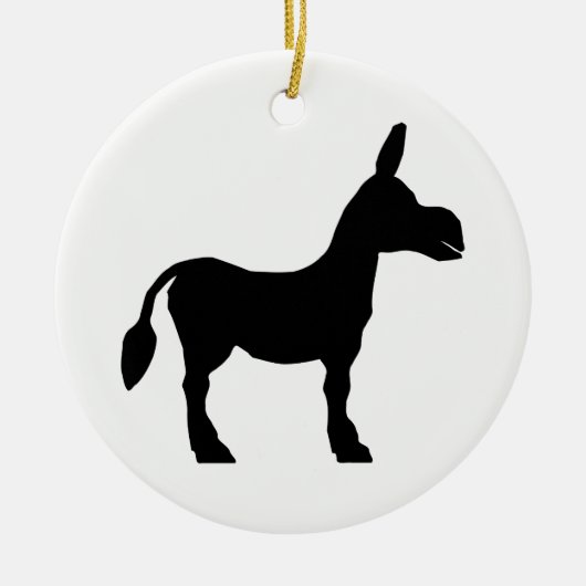 Donkey Silhouette Keramisch Ornament (Voorkant)
