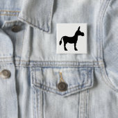 Donkey Silhouette Vierkante Button 5,1 Cm (In situ)
