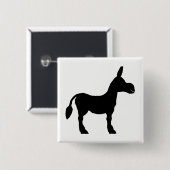 Donkey Silhouette Vierkante Button 5,1 Cm (Voorkant /achterkant)