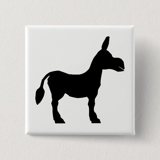 Donkey Silhouette Vierkante Button 5,1 Cm (Voorkant)