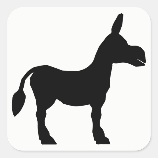 Donkey Silhouette Vierkante Sticker (Voorkant)