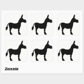 Donkey Silhouette Vierkante Sticker (Vel)